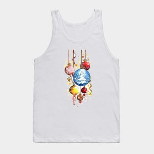 Decorative Christmas Balls Watercolor Tank Top